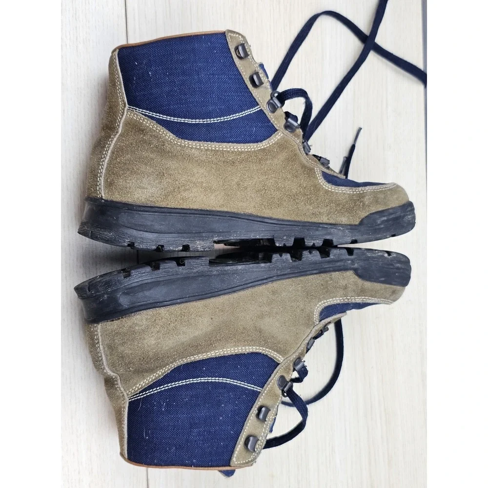 Vintage Vasque Skywalk Gore-Tex Hiking Boots Mens 8 Italy‎ Cow Suede Canvas 7534